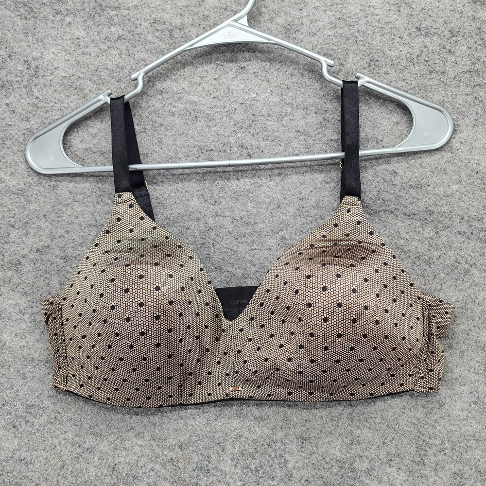 Warners Bra Womens 38C 01260 No Wire Lined Beige Black
